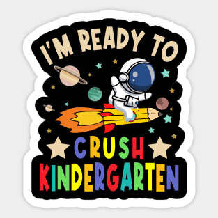 Ready To Crush Kindergarten Boys Astronaut Back To School Sticker